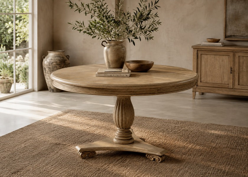 Vintage 120cm Round Dining Table