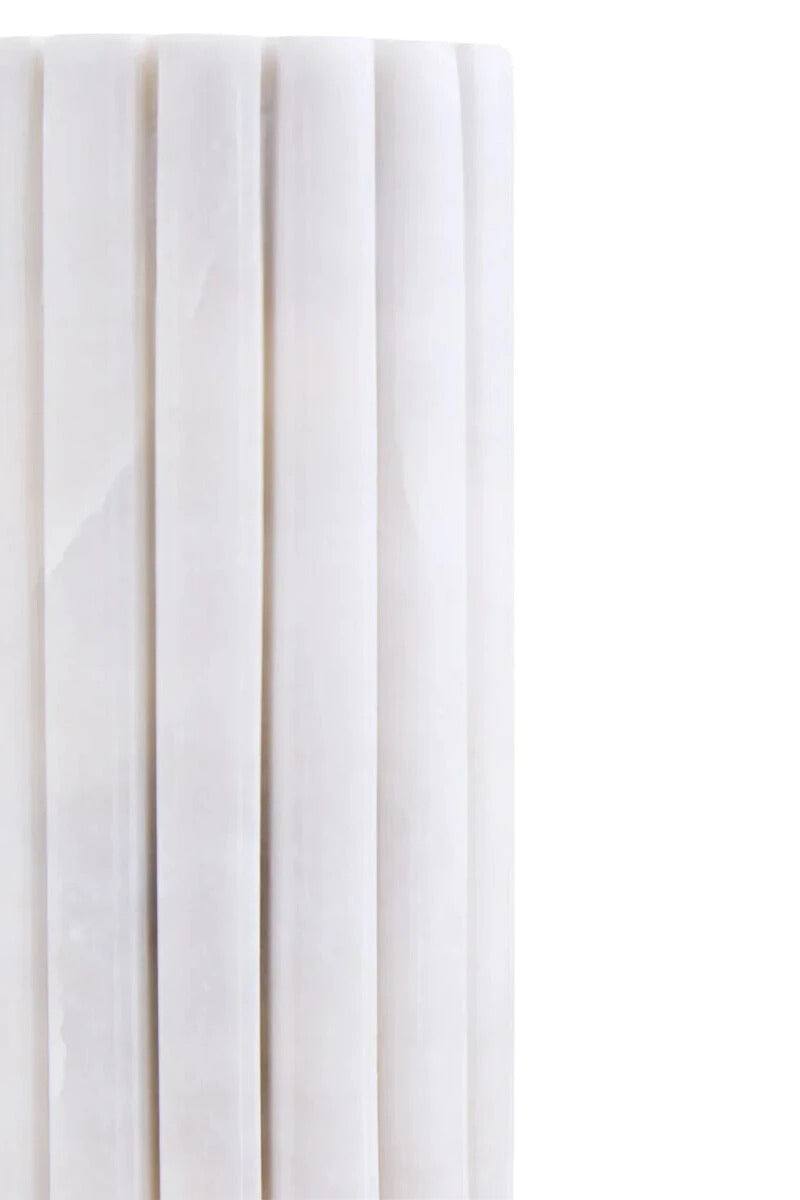 Savio White Fluted Marble Vase