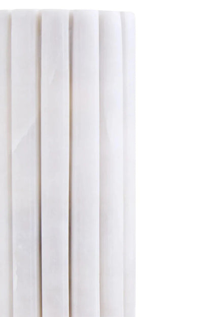 Savio White Fluted Marble Vase