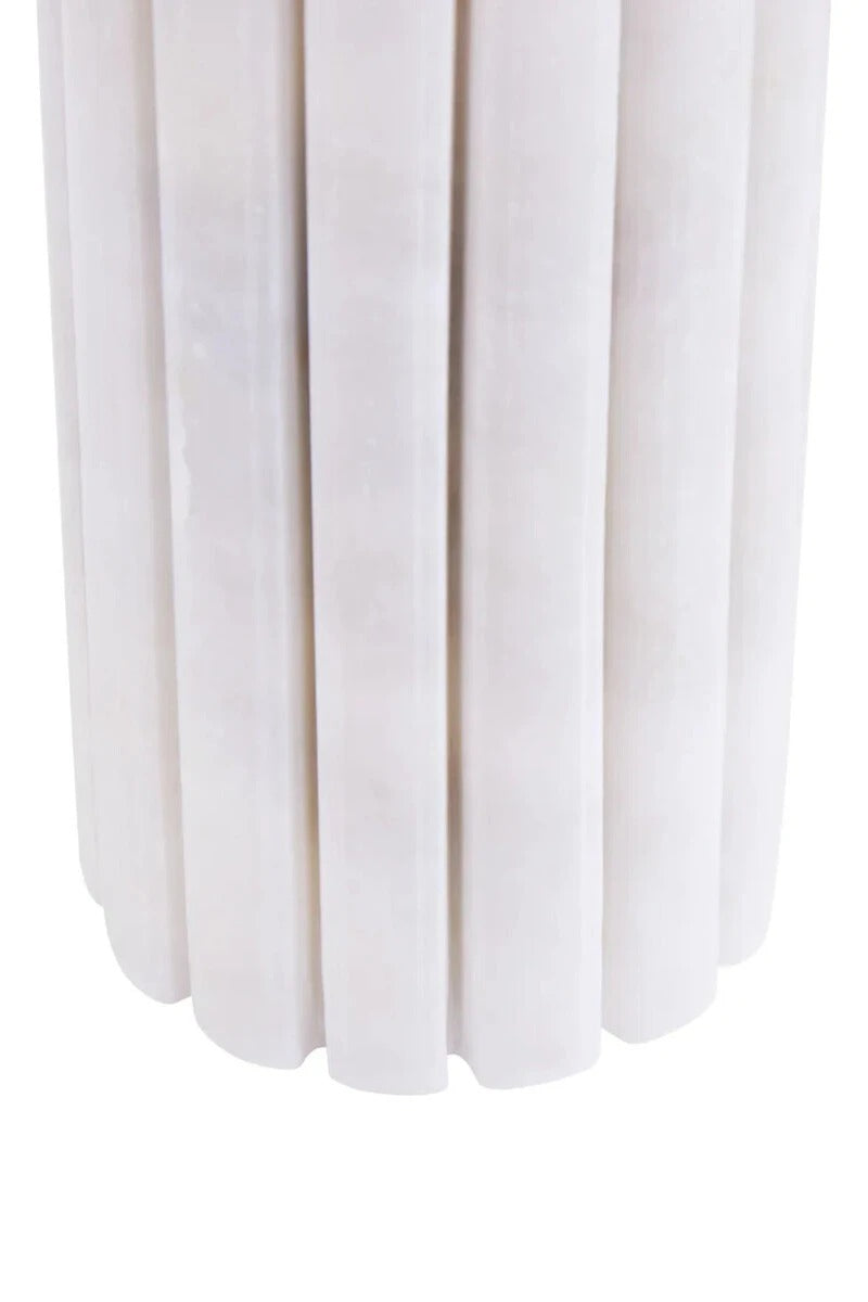 Savio White Fluted Marble Vase