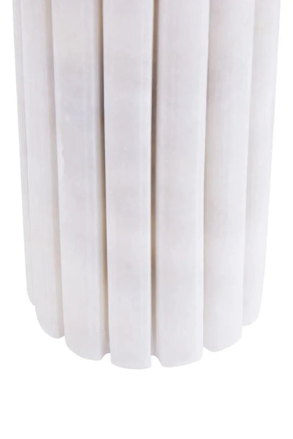 Savio White Fluted Marble Vase