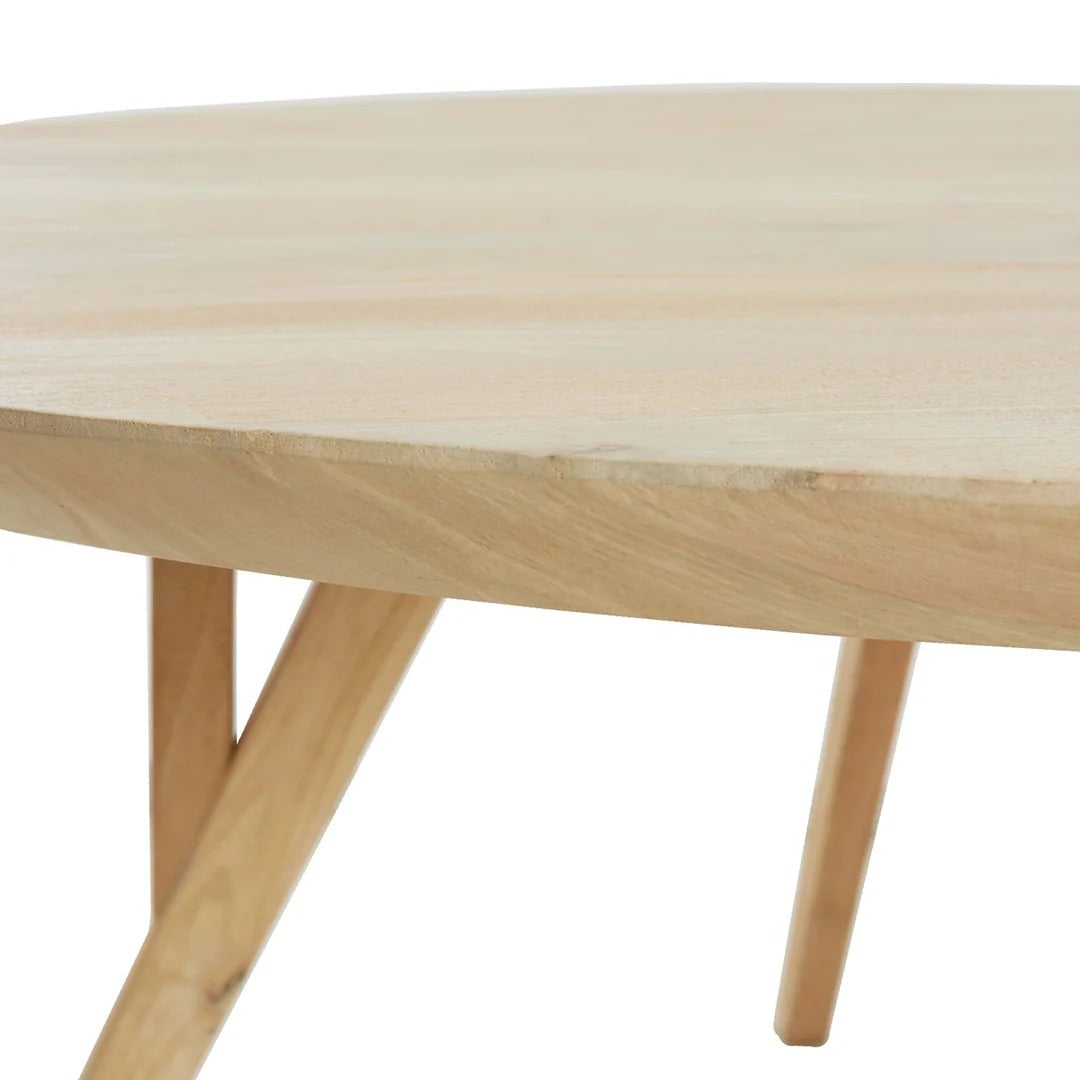 Quenza Mango Wood Round Dining Table - Natural