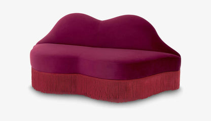 The Kiss 2 Seater Sofa in Savona Bordeaux Red Velvet