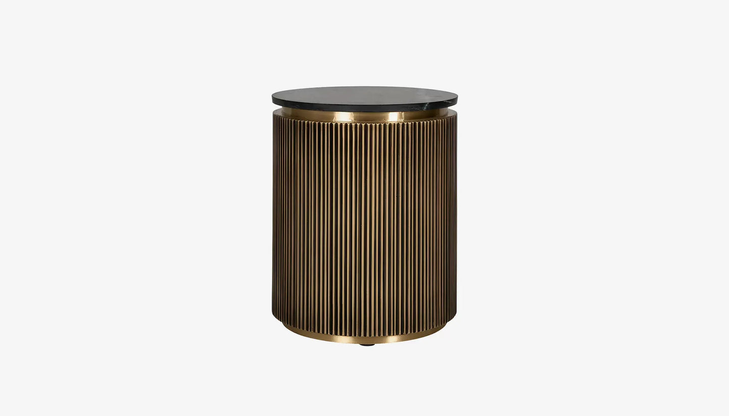 IronvilleSide Table in Black Marble Top & Gold Finish