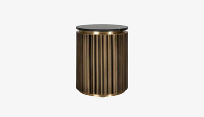 IronvilleSide Table in Black Marble Top & Gold Finish
