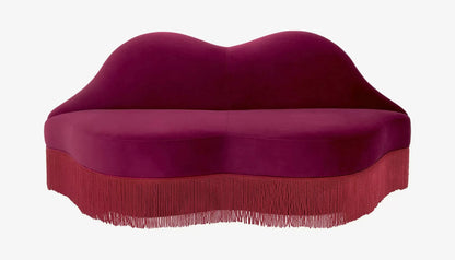 The Kiss 2 Seater Sofa in Savona Bordeaux Red Velvet