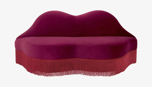 The Kiss 2 Seater Sofa in Savona Bordeaux Red Velvet