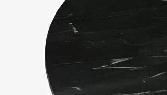 Collada 4-6 Seat Round Dining Table in Black Marble Top & Brushed Gold Base
