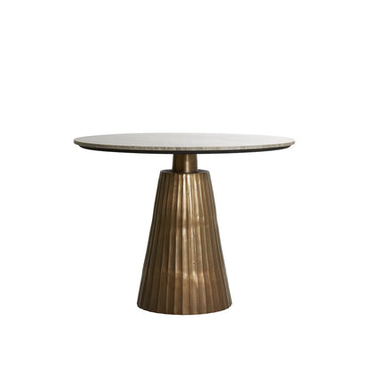 Rianne Marble Round Dining Table - Antique Bronze