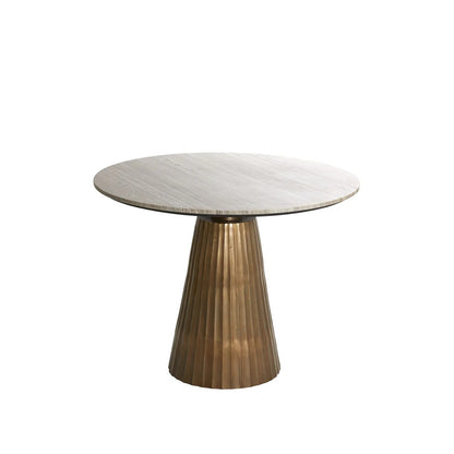 Rianne Marble Round Dining Table - Antique Bronze