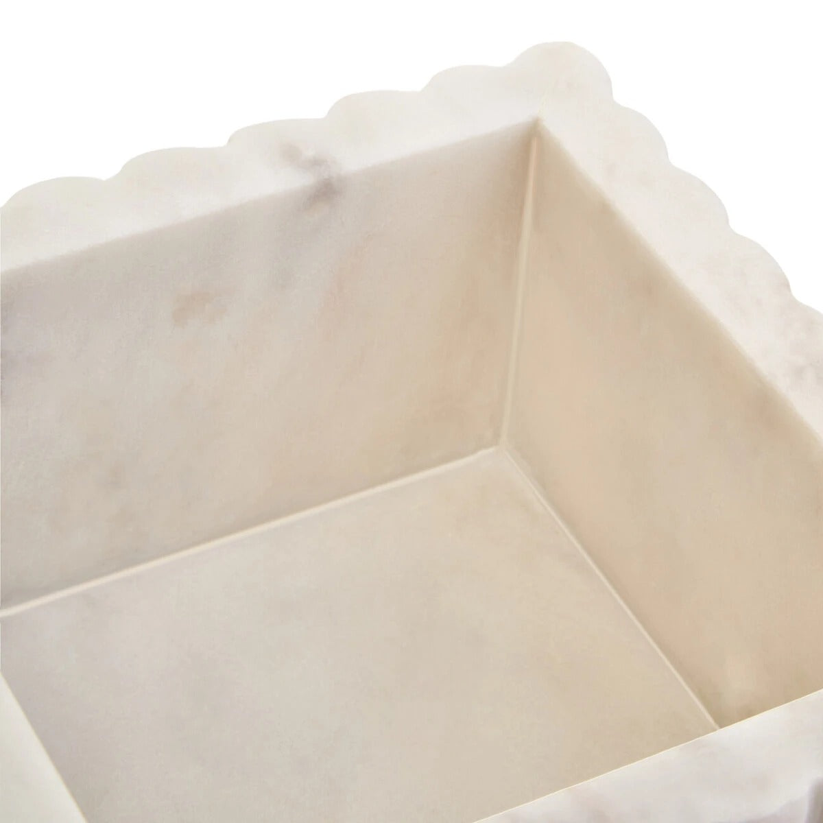 Savio Rectangular White Fluted Marble Box