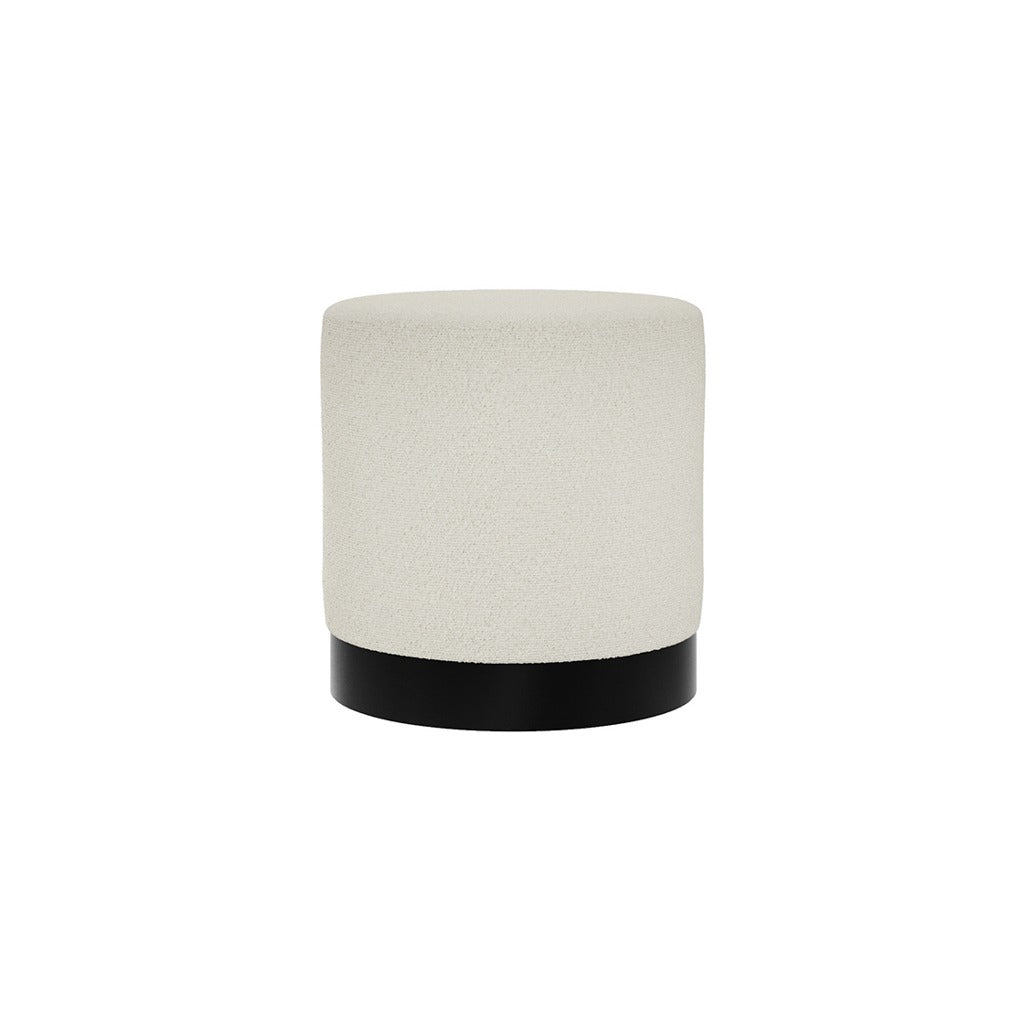 Lara Ivory Boucle Pouffe
