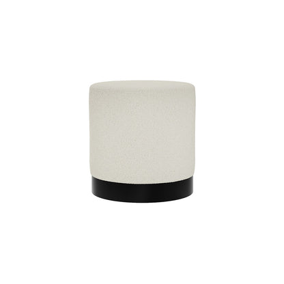 Lara Ivory Boucle Pouffe