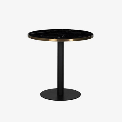 Zenza 2 Seat Round Bistro Table in Black Faux Marble & Black Finish