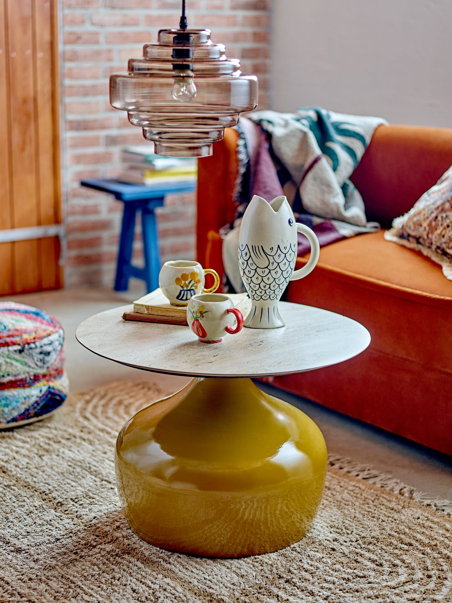 Lecco Coffee Table, Yellow, Iron