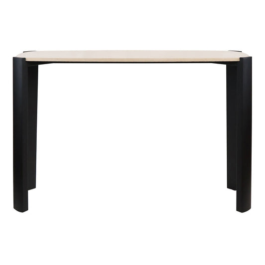 Palermo Cream Marble Top and Black Acacia Wood Console Table