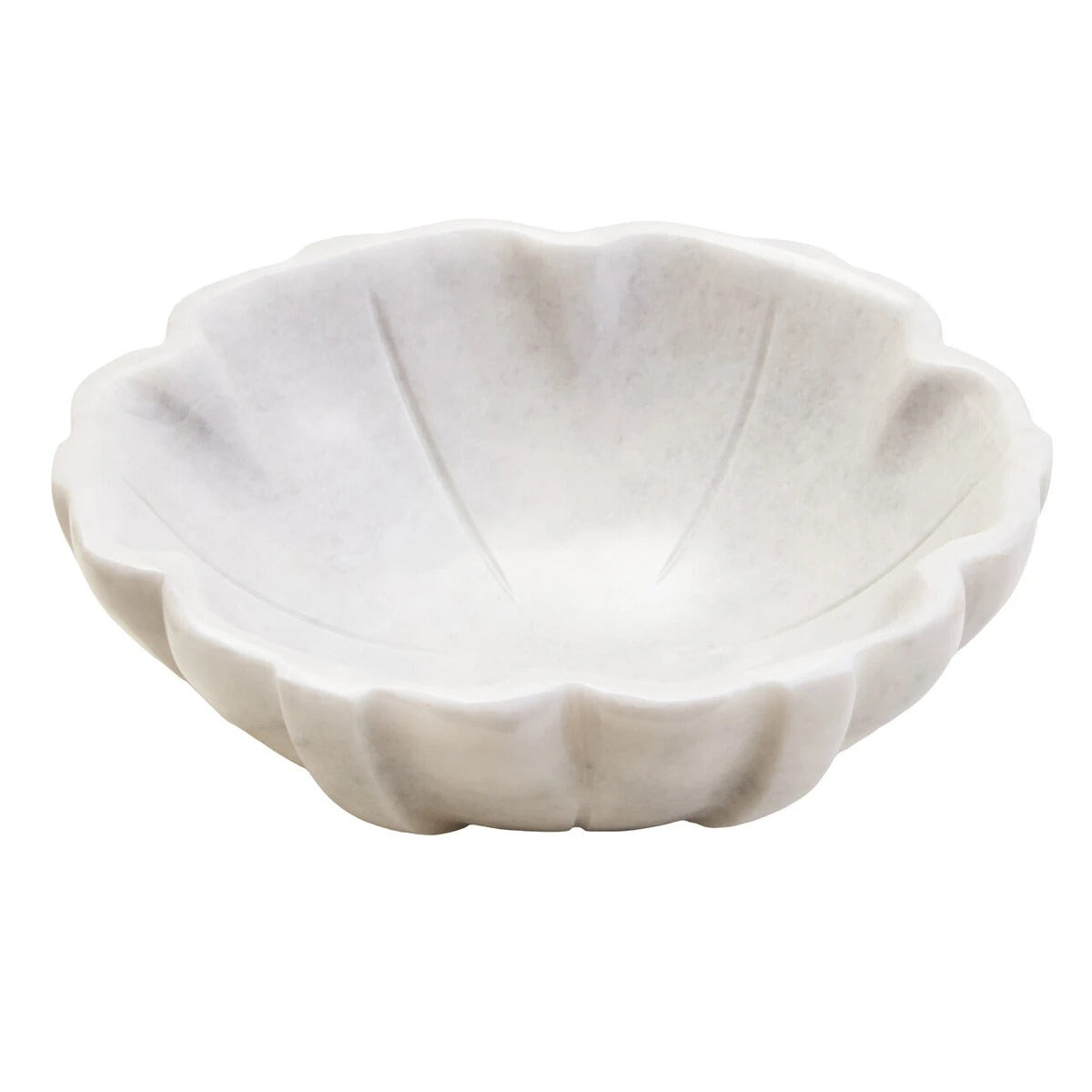 Zoro White Marble Lotus Bowl