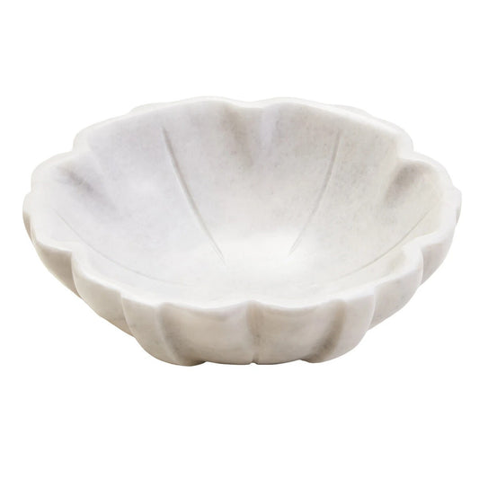 Zoro White Marble Lotus Bowl