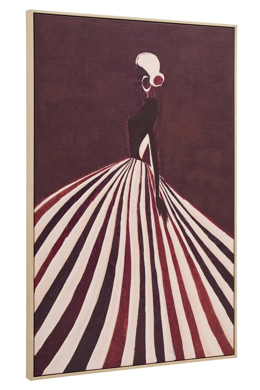 Astratto Textured Wall Art with Lady In The Stripe Dress