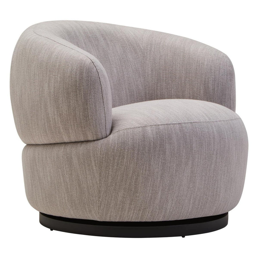 Bordo Textured Grey Curved Swivel Chair