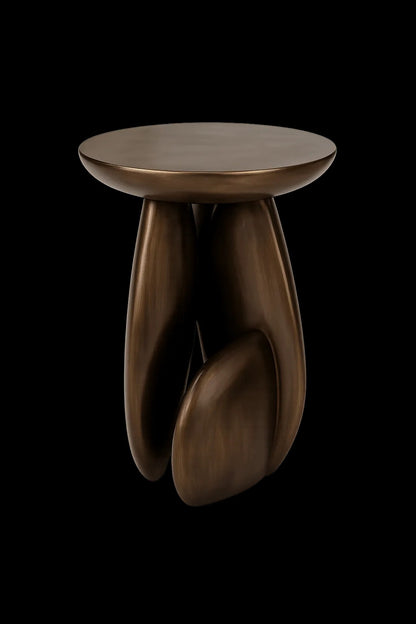 Pebble bronze side table