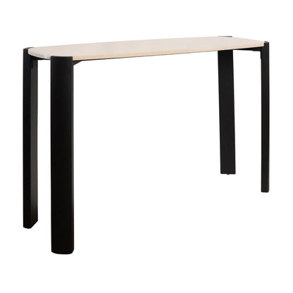 Palermo Cream Marble Top and Black Acacia Wood Console Table