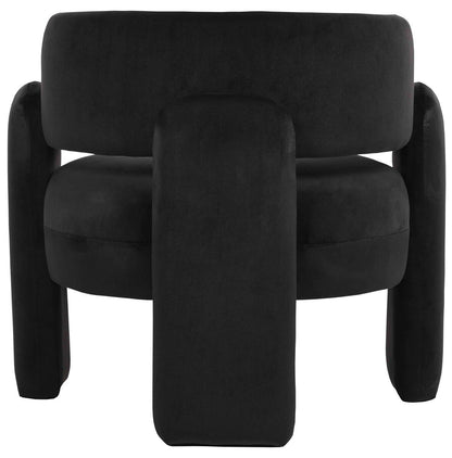 Parux Black Velvet Curved Chair