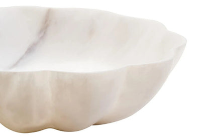 Zoro White Marble Scalloped Bowl