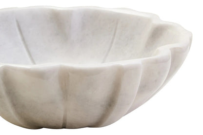 Zoro White Marble Lotus Bowl