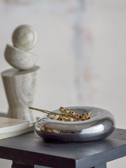 Shine Bowl, Silver, Stoneware