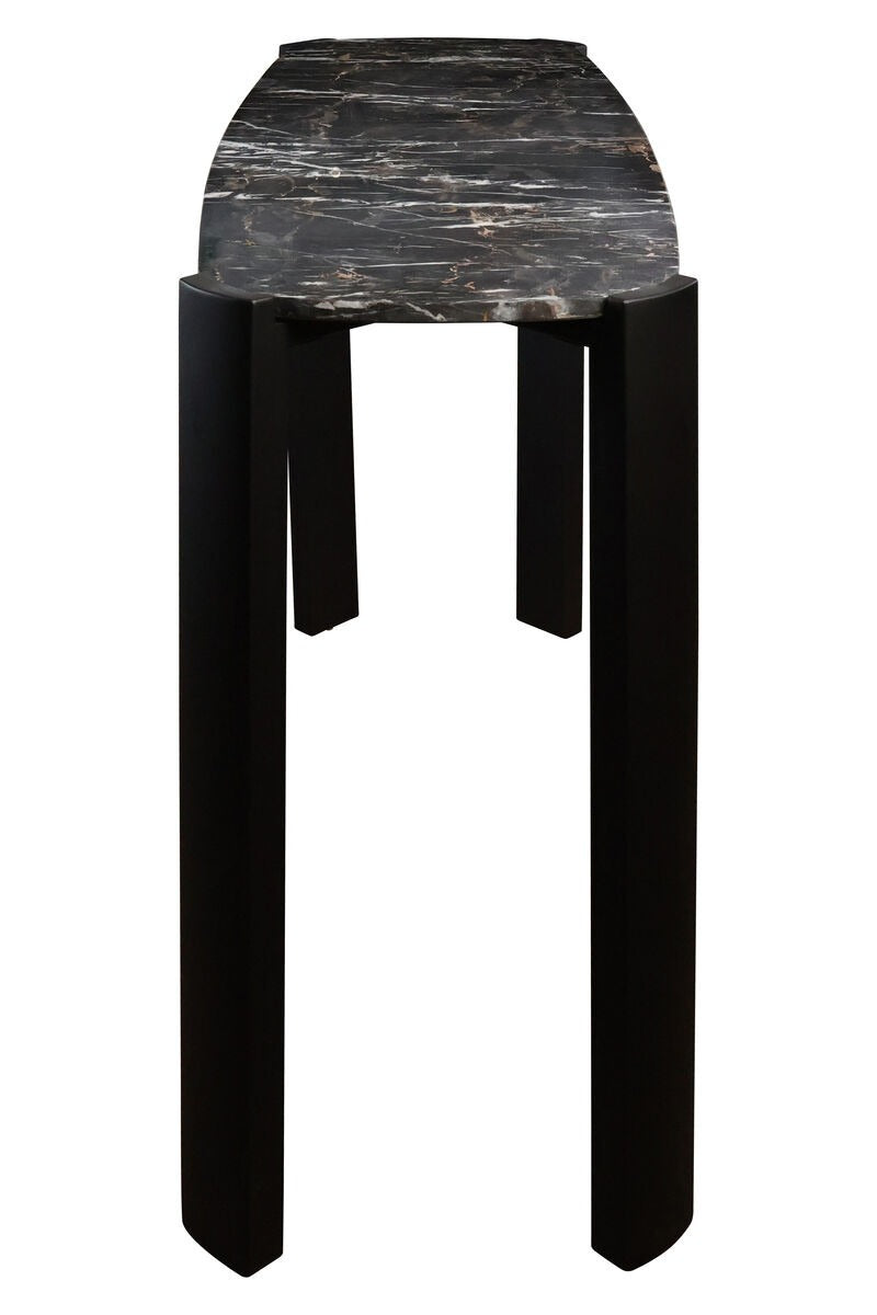 Palermo Black Marble Top and Acacia Wood Console Table