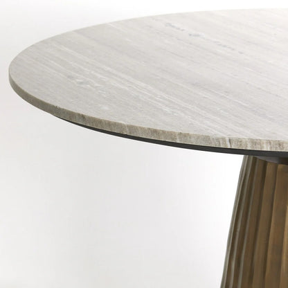 Rianne Marble Round Dining Table - Antique Bronze