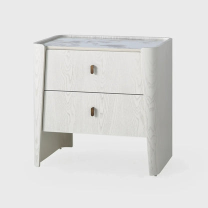 Kelly 2 Drawer Bedside Large White Ash