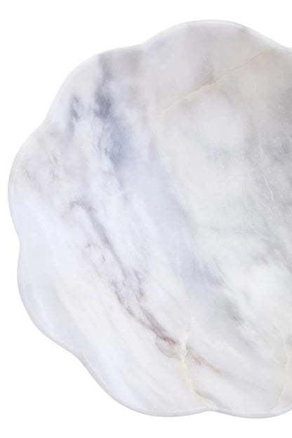 Zoro White Marble Scalloped Bowl