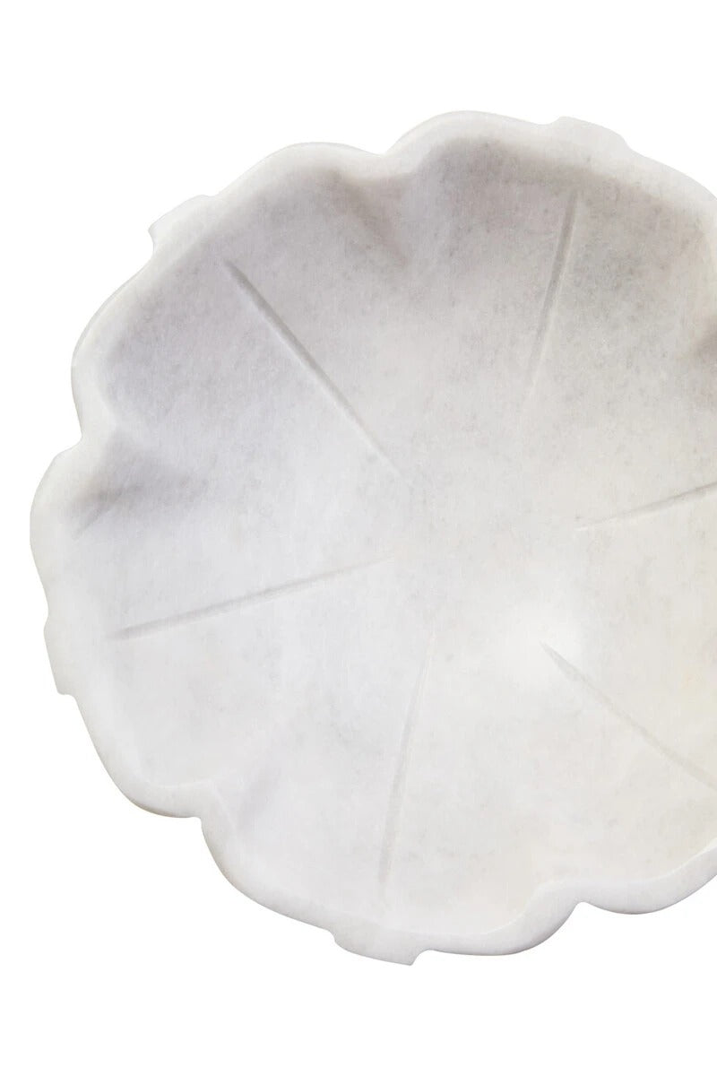 Zoro White Marble Lotus Bowl