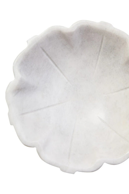 Zoro White Marble Lotus Bowl