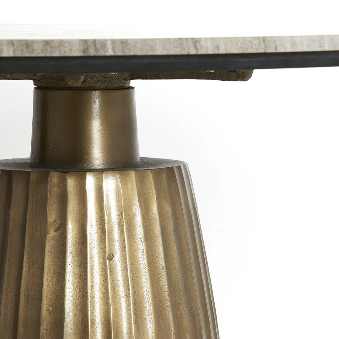 Rianne Marble Round Dining Table - Antique Bronze