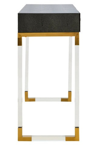 Cardona Black Shagreen Effect 2 Drawer Console Table