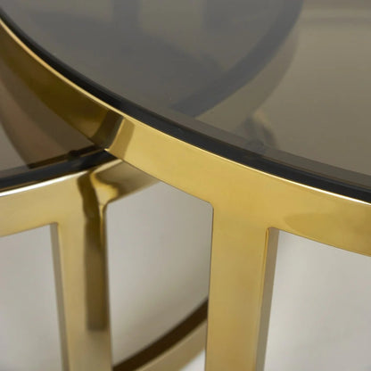 Milagro Set of 2 Round Coffee Tables - Light Gold