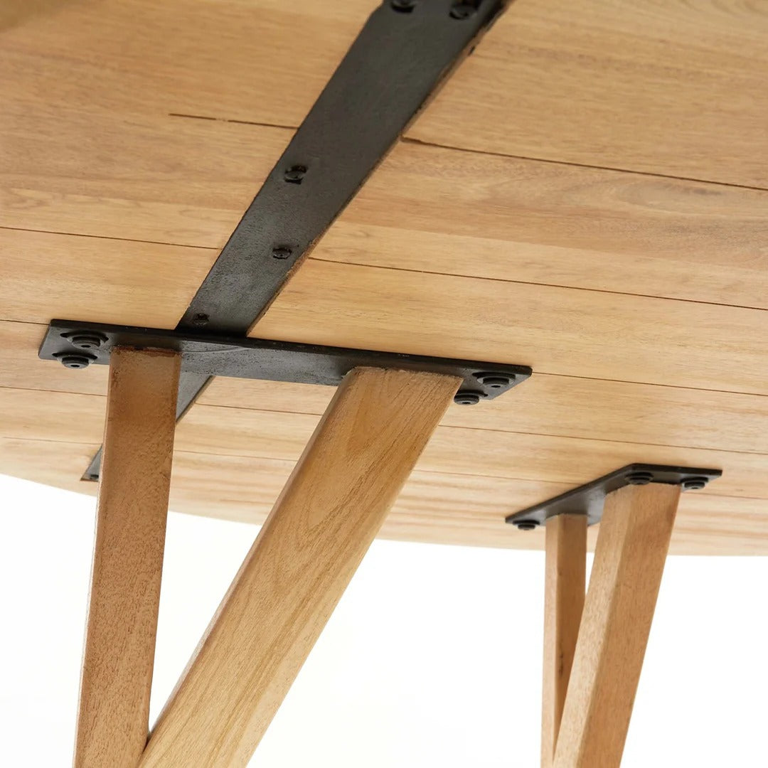 Quenza Mango Wood Round Dining Table - Natural