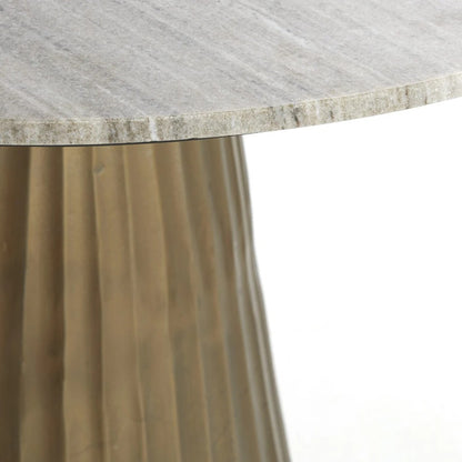 Rianne Marble Round Dining Table - Antique Bronze