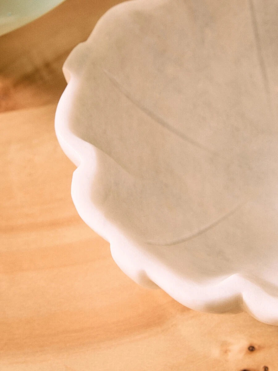 Zoro White Marble Lotus Bowl