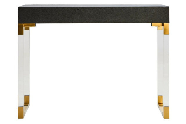 Cardona Black Shagreen Effect 2 Drawer Console Table