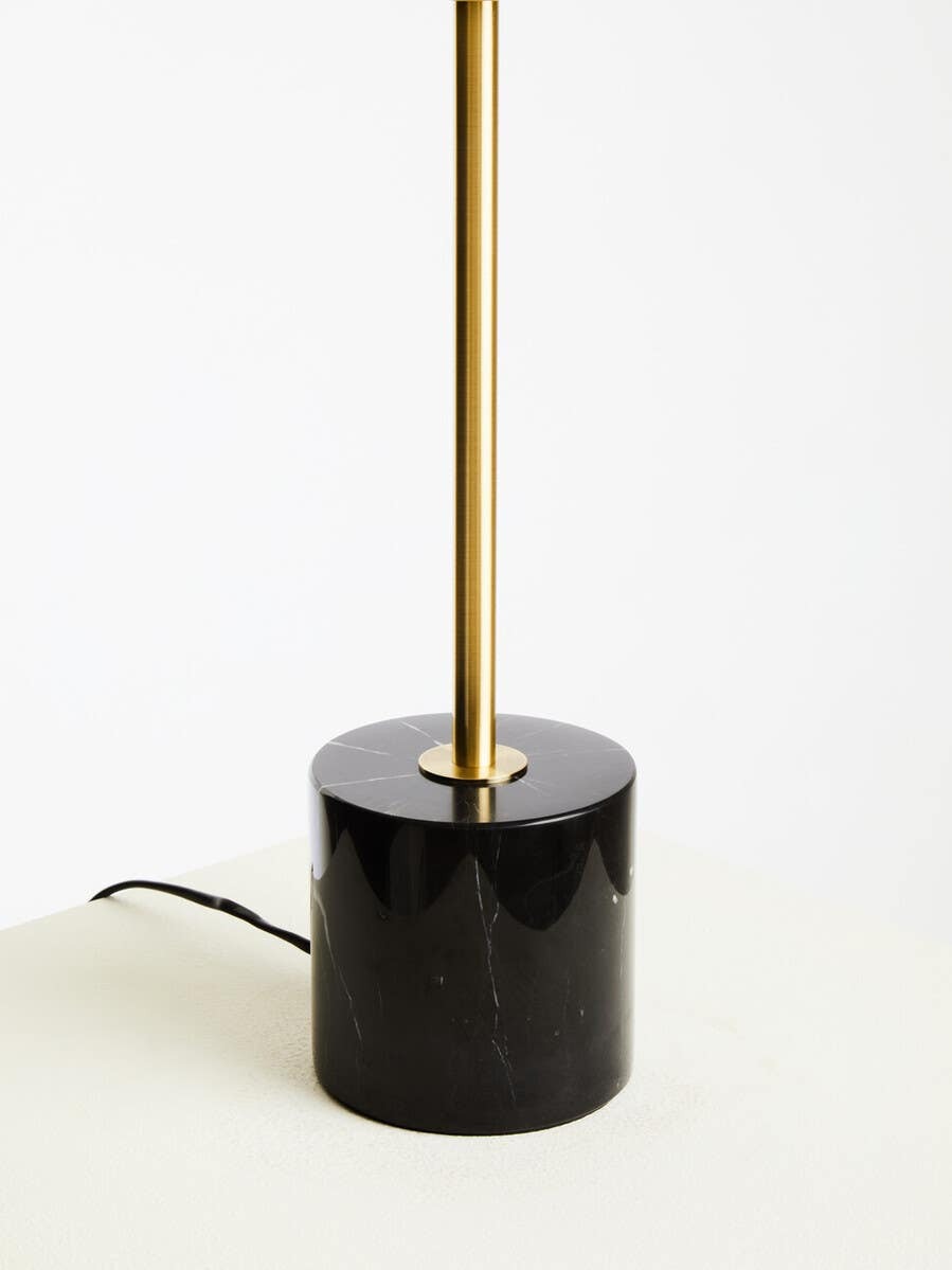 Murdoch Brushed Brass Table Lamp with Black Marble Base
