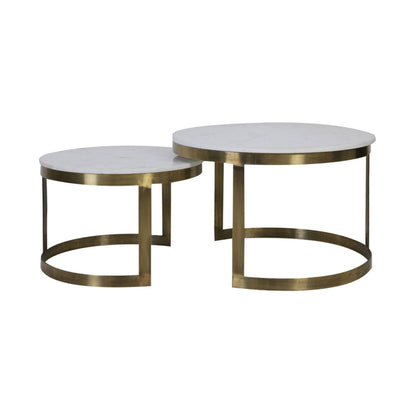 Perlato Set of 2 Round Coffee Tables - Antique Bronze