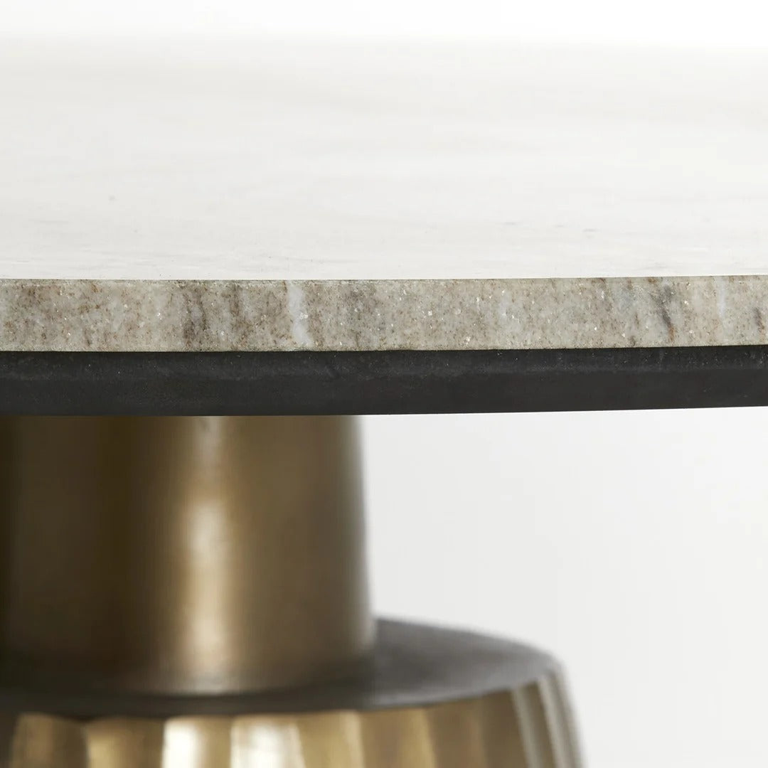Rianne Marble Round Dining Table - Antique Bronze