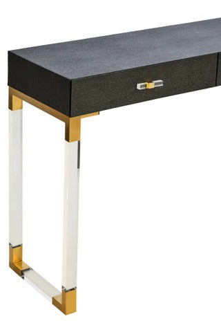 Cardona Black Shagreen Effect 2 Drawer Console Table