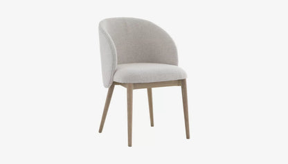 Eton Dining Chair in Cream Soft Linen & Solid Oak Finish