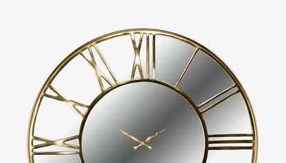Greyson Wall Clock in Mirror & Gold Finish