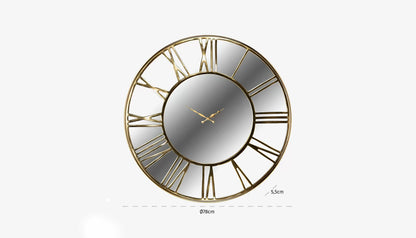 Greyson Wall Clock in Mirror & Gold Finish